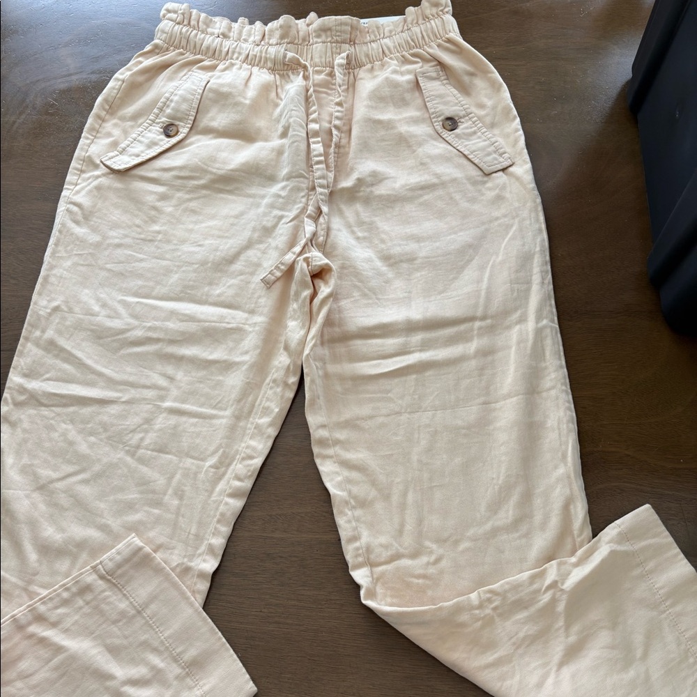 NWT Loft high rise straight linen pants size M